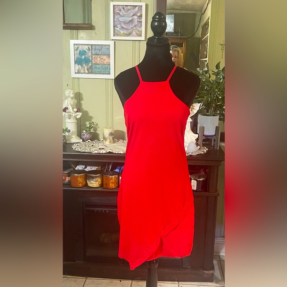 Red Spaghetti Straps Dress